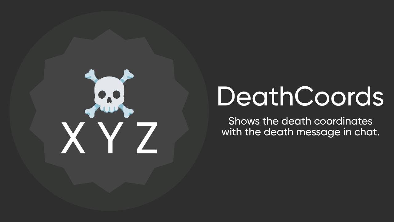 DeathCoords - Death coordinates addon — screenshot 1