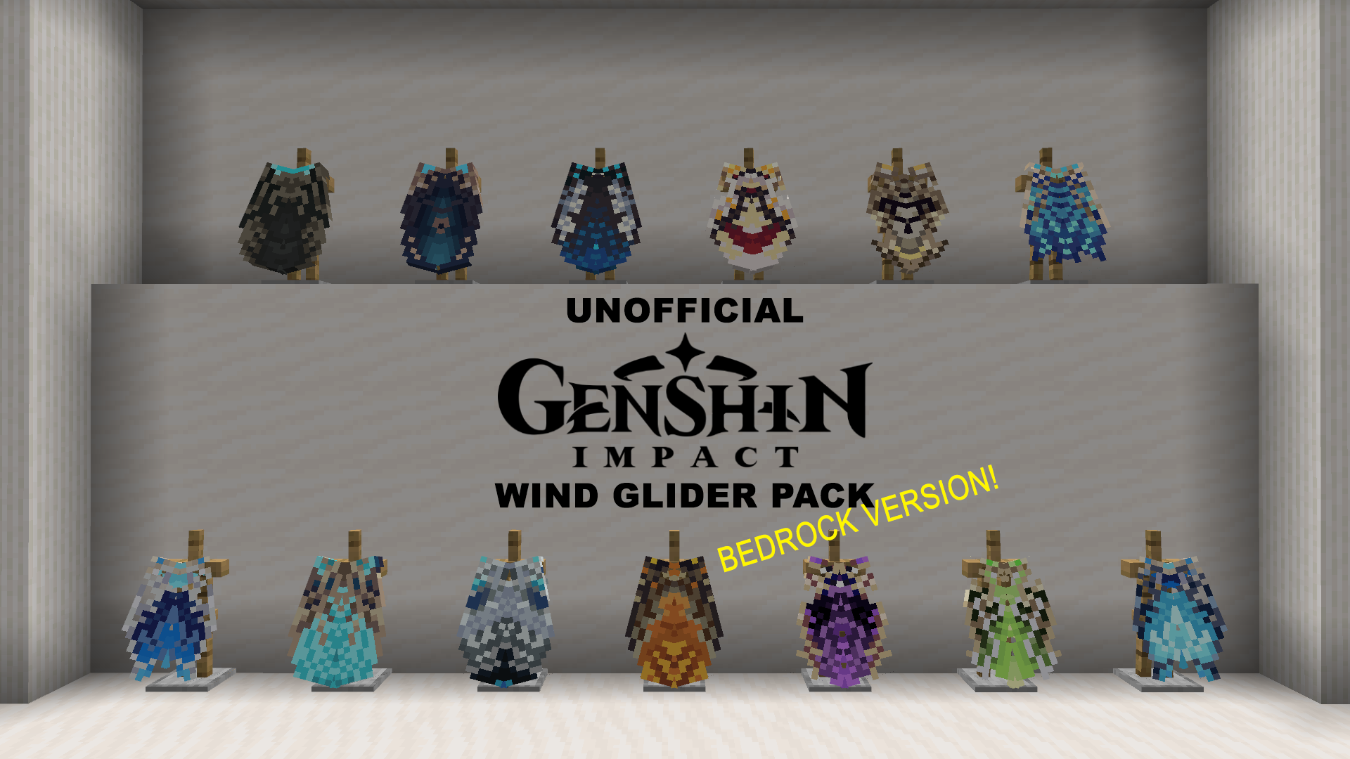 Genshin Impact Wind Glider Elytra Pack - Bedrock Edition Version — screenshot 1