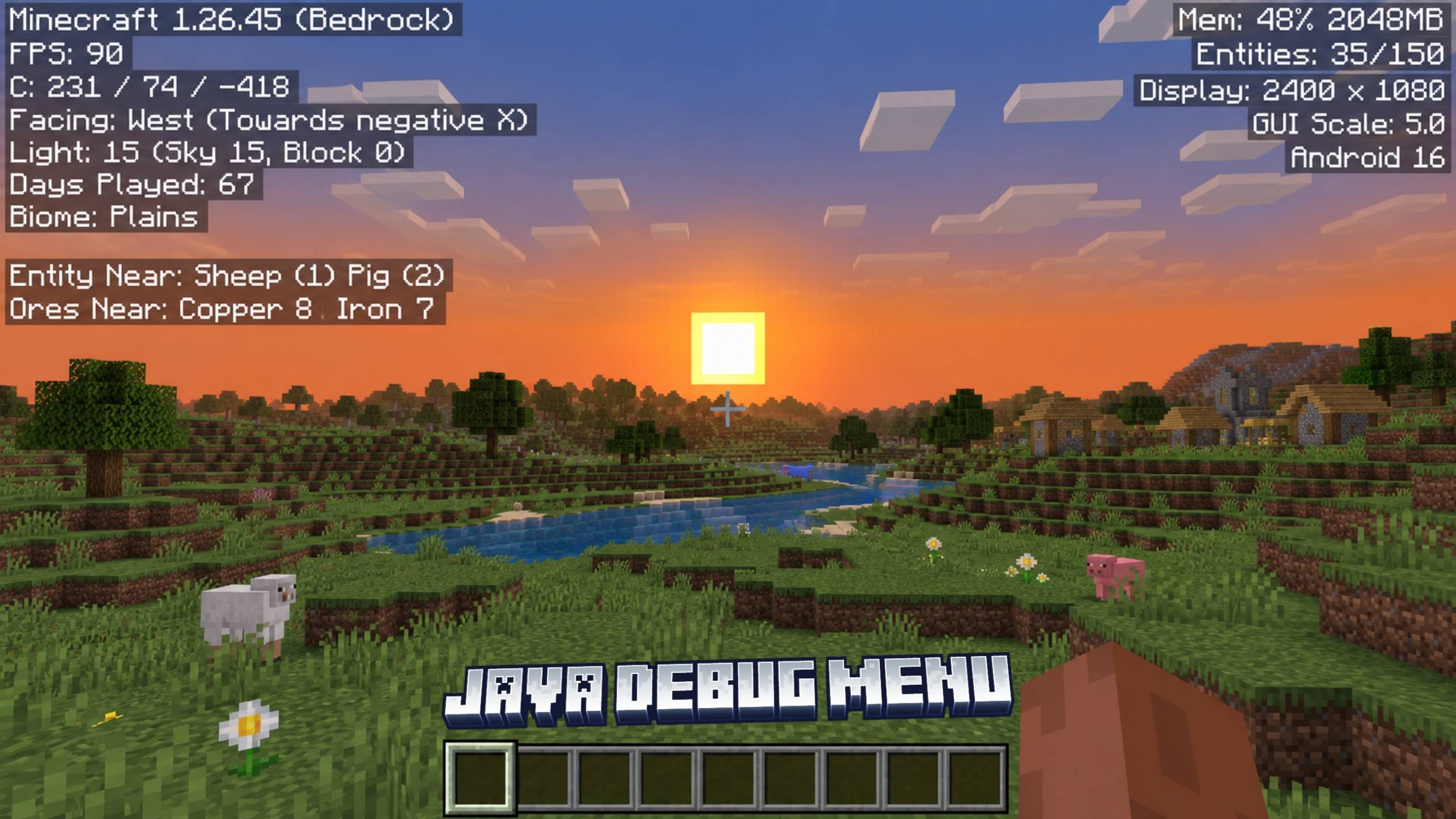 Java Debug Menu PE/BE — screenshot 1