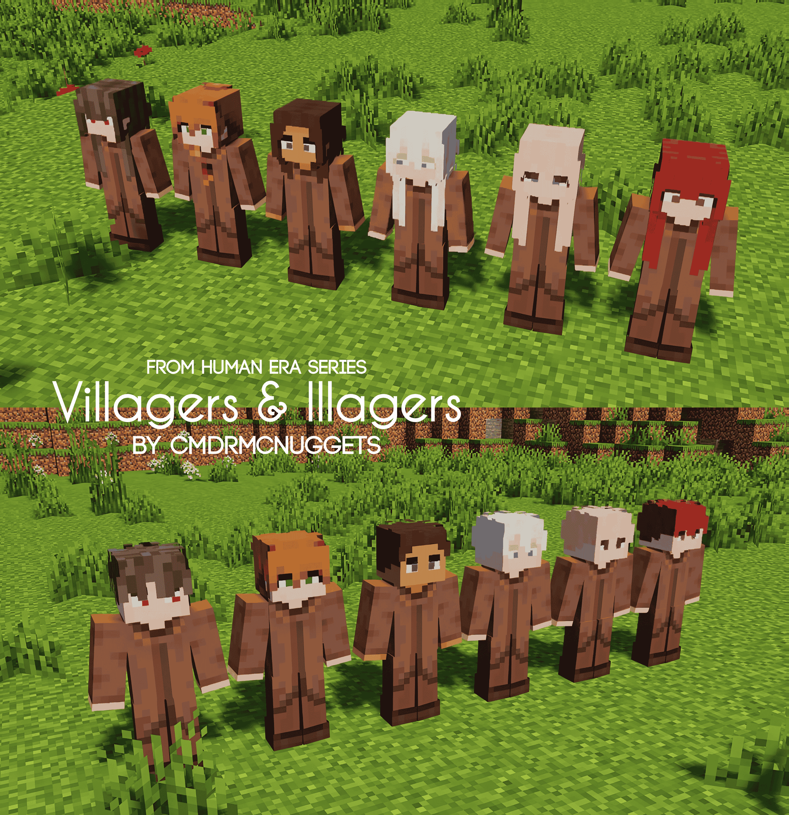 [ Bedrock ] Human Era: Villagers & Illagers X Actions n Stuff — screenshot 6