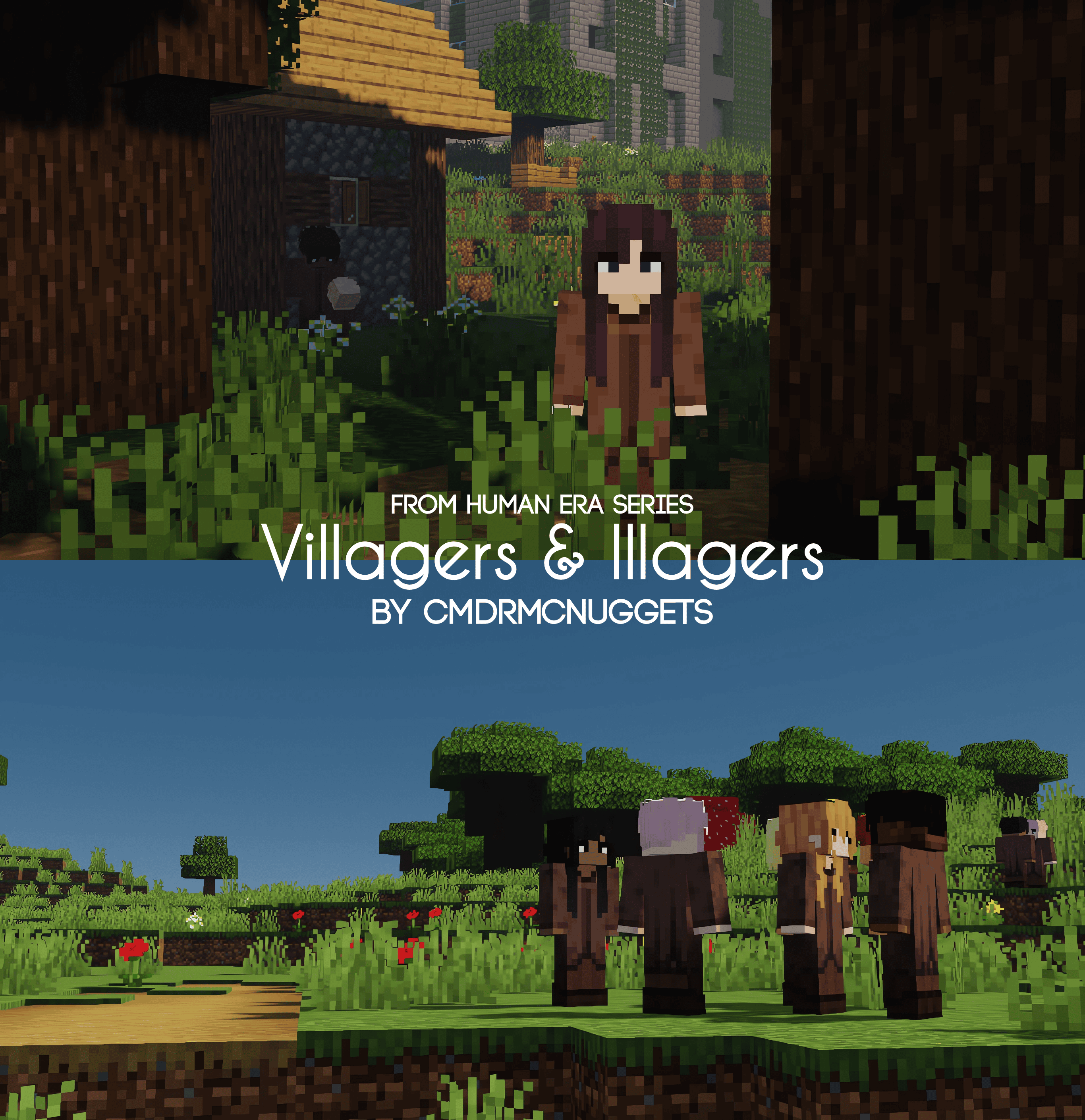 [ Bedrock ] Human Era: Villagers & Illagers X Actions n Stuff — screenshot 8