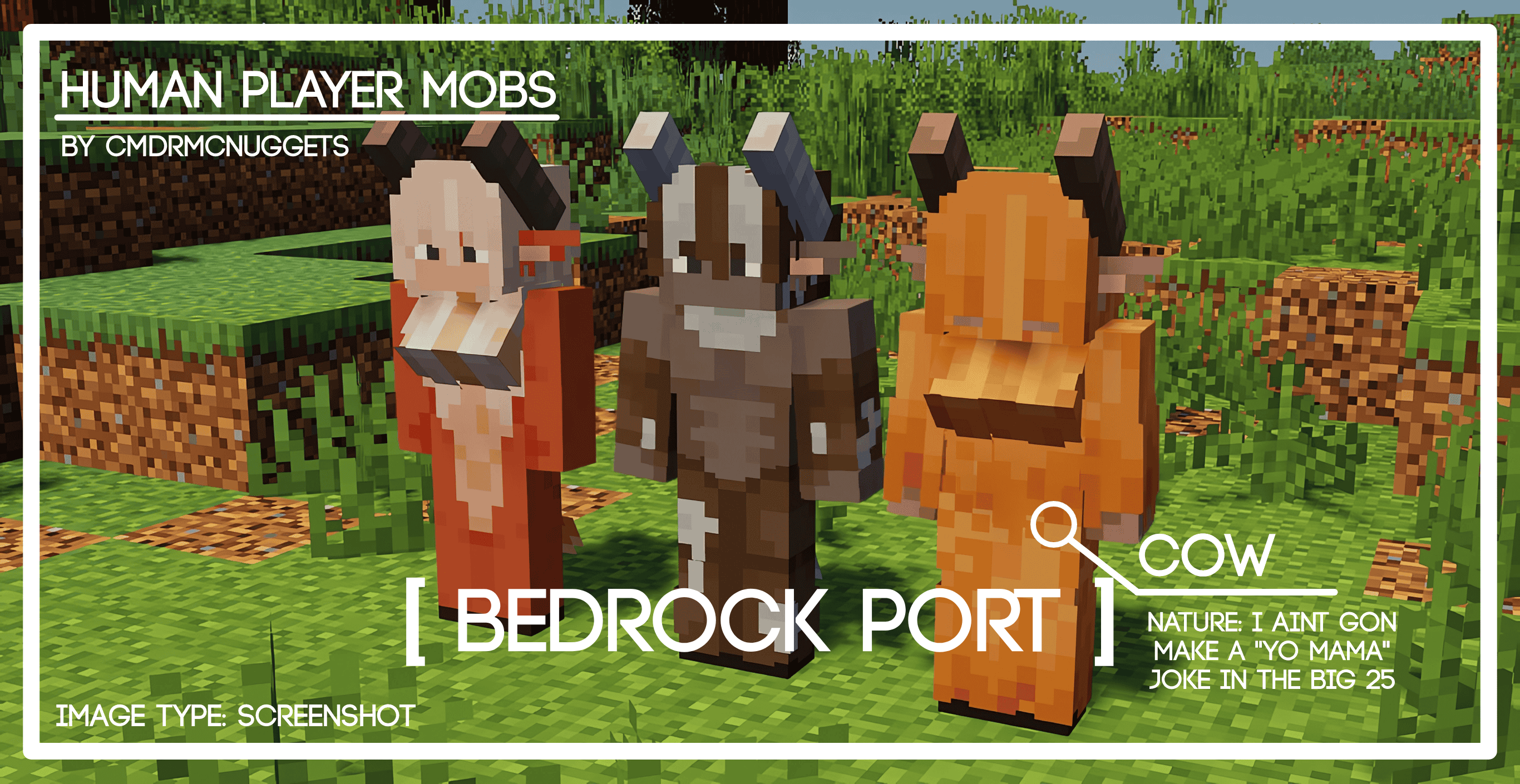 [ Bedrock ] Human Player Mobs X Waifu Husbando Mobs — screenshot 4