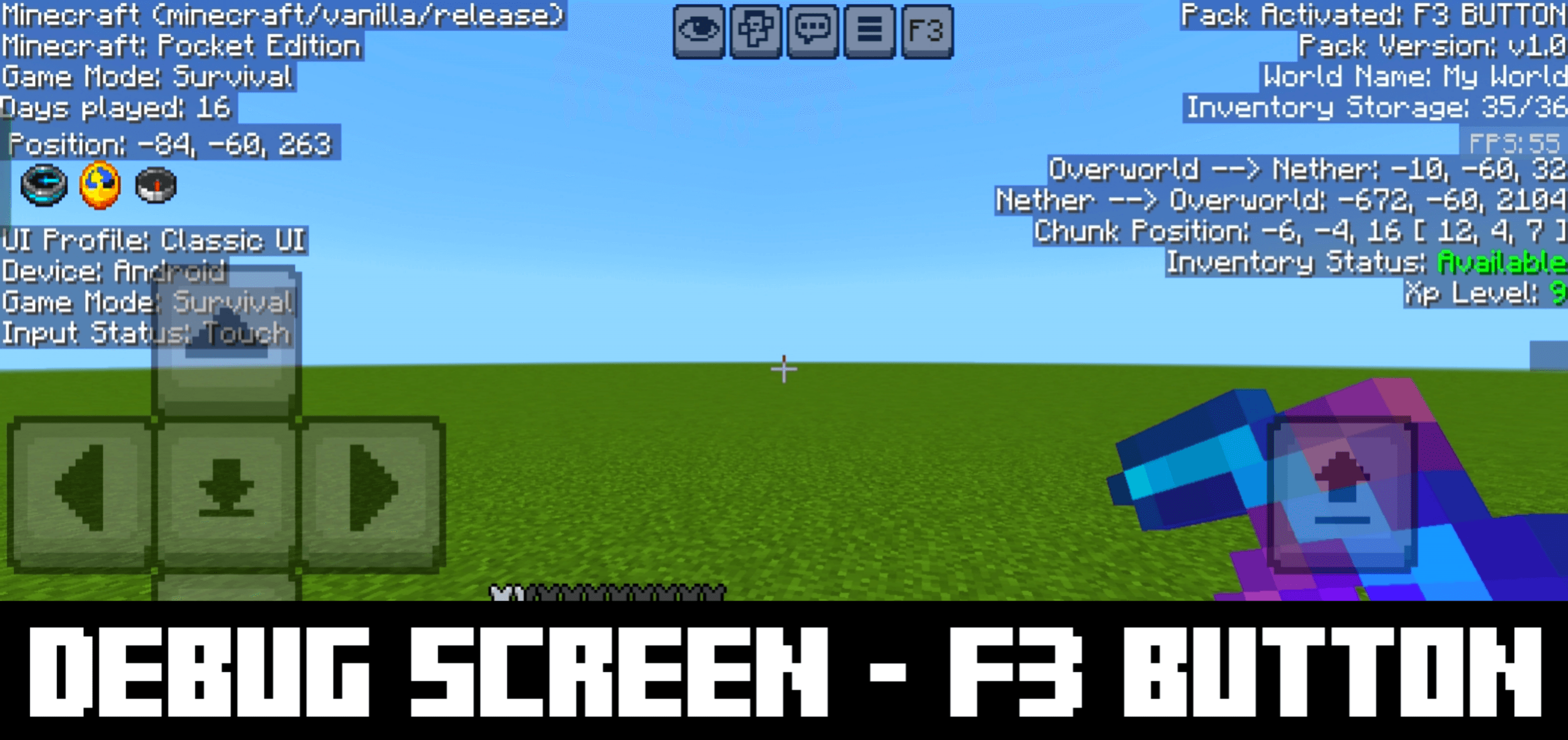 F3 BUTTON — screenshot 1