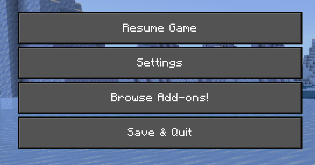 Dark UI MCBE — screenshot 2