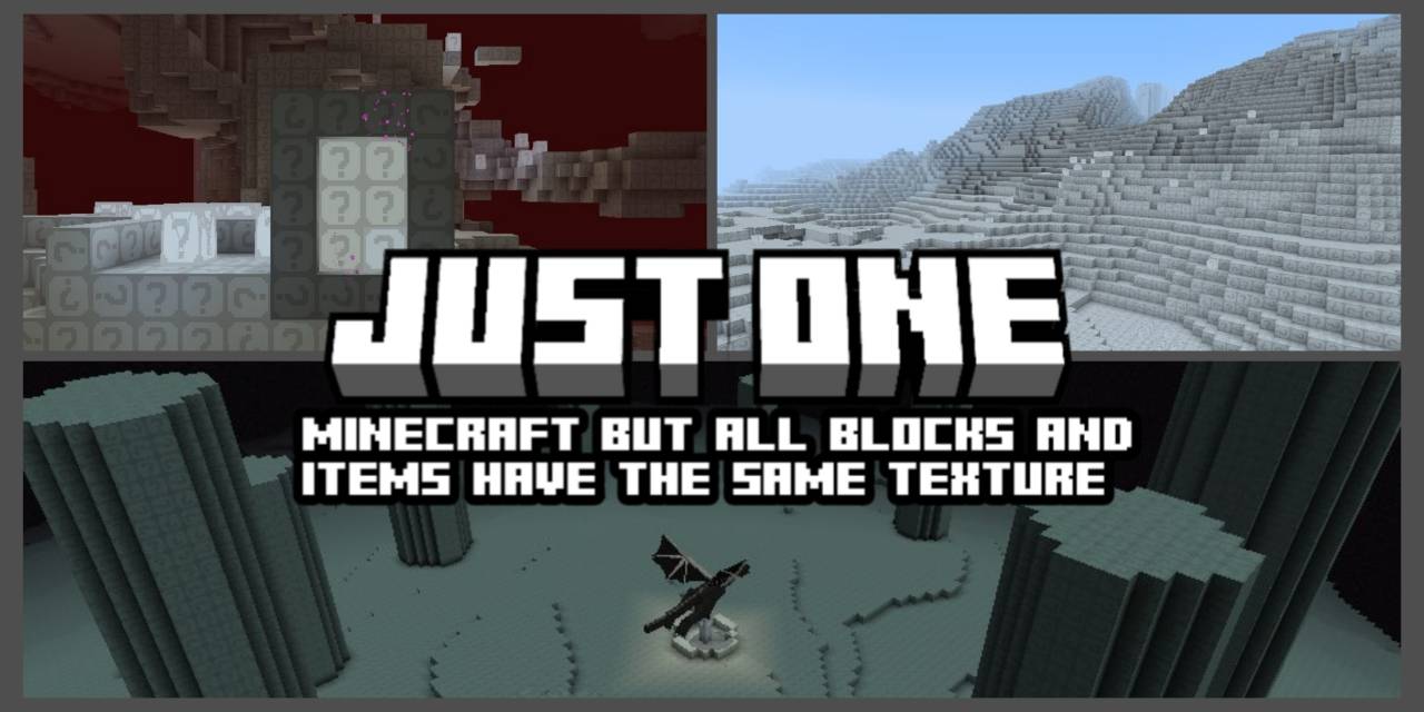 Just One - Minecraft But All Blocks And Items Have The Same Texture — screenshot 1
