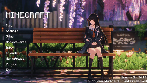 Animated Menu: Chisa Sitting On A Park  Bench (Wuthering Waves) — screenshot 1