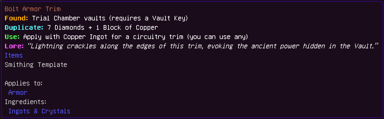 SMITHING TEMPLATES DESCRIPTIONS — screenshot 2