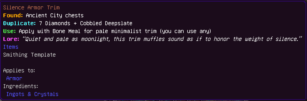 SMITHING TEMPLATES DESCRIPTIONS — screenshot 3