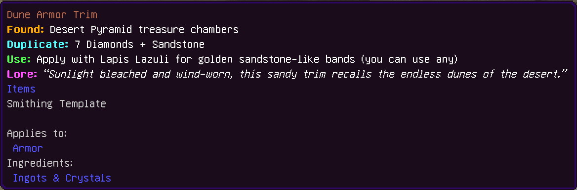 SMITHING TEMPLATES DESCRIPTIONS — screenshot 8