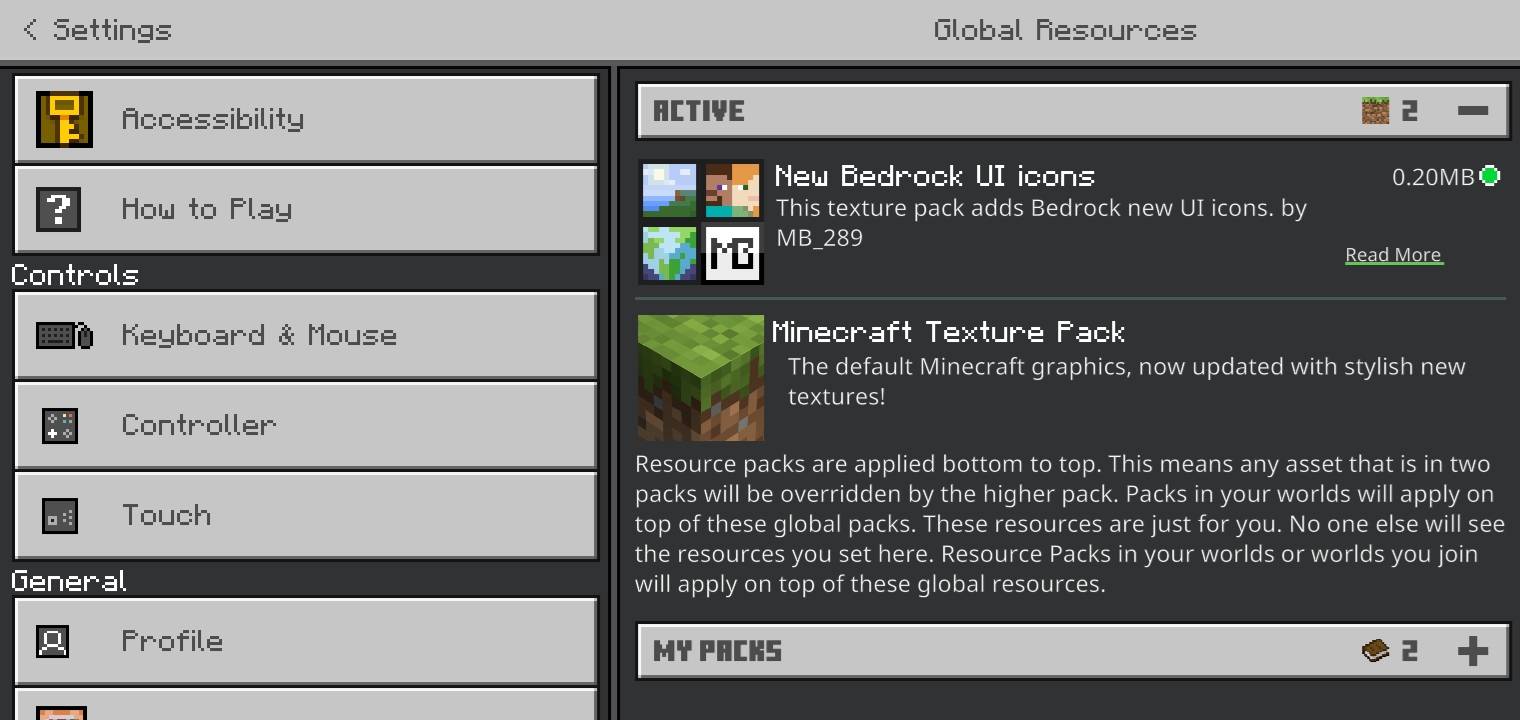 New Bedrock UI icons — screenshot 7