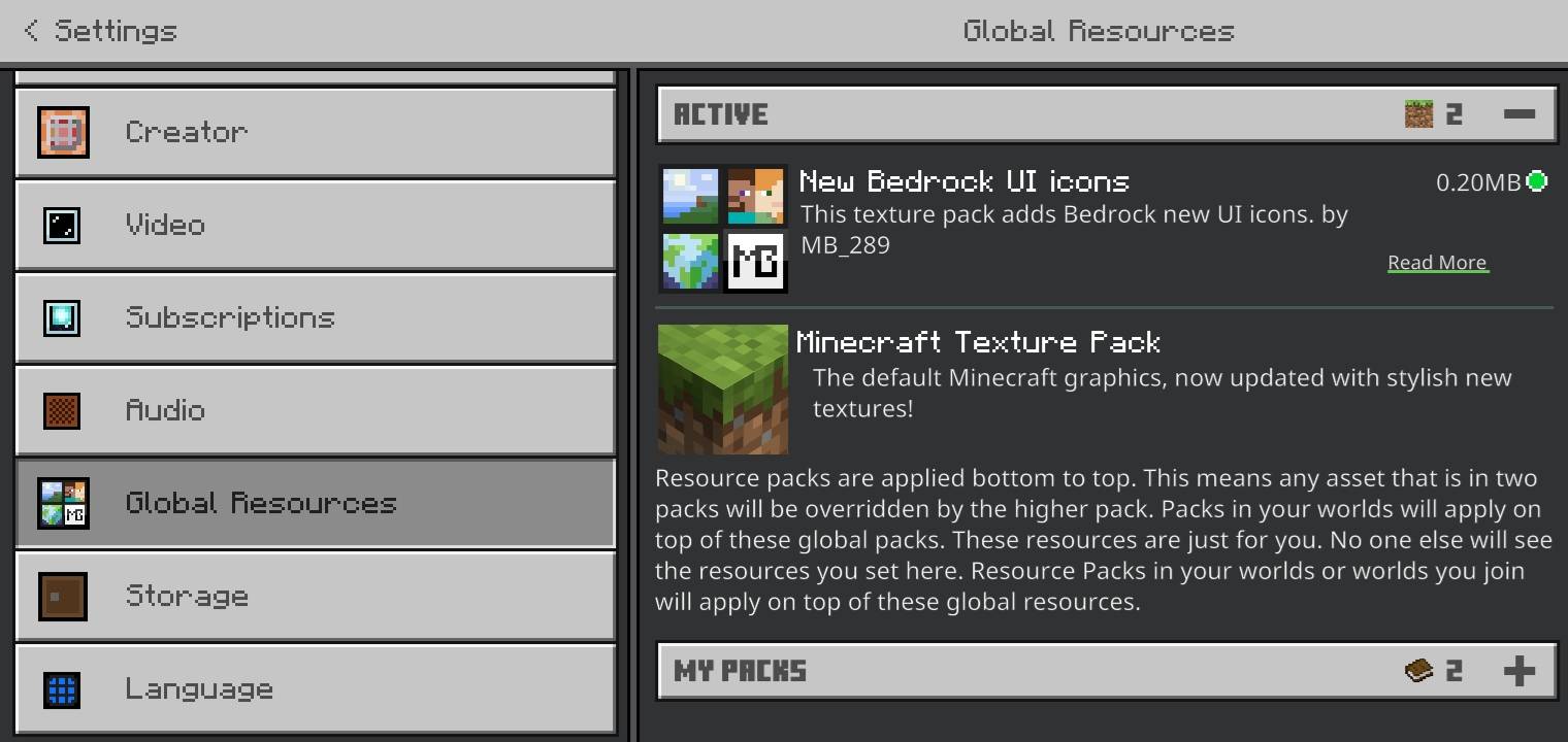 New Bedrock UI icons — screenshot 8