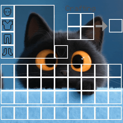 Animated Inventory: Adorable Black Kitten With Big Amber Eyes