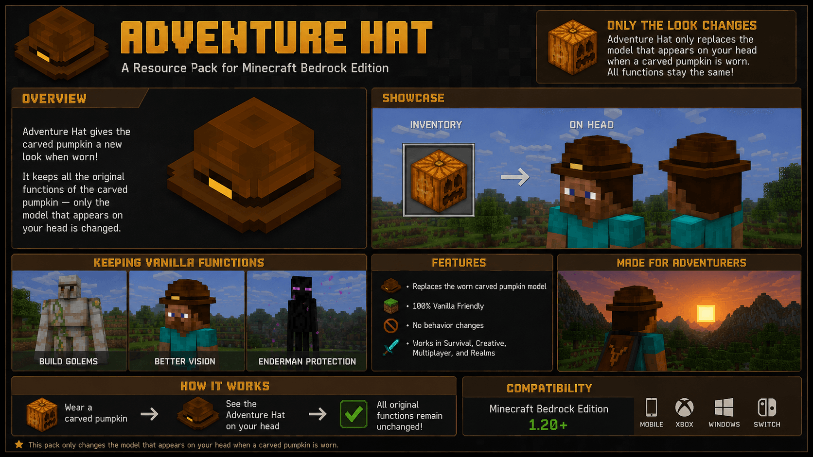 Adventure Hat - Carved Pumpkin Replacement — screenshot 2