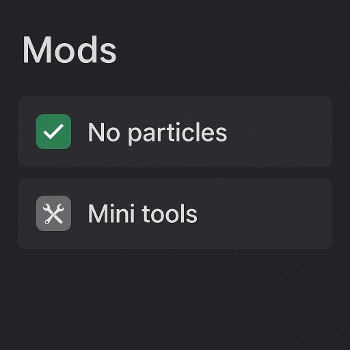 No particles + Mini tools — screenshot 2