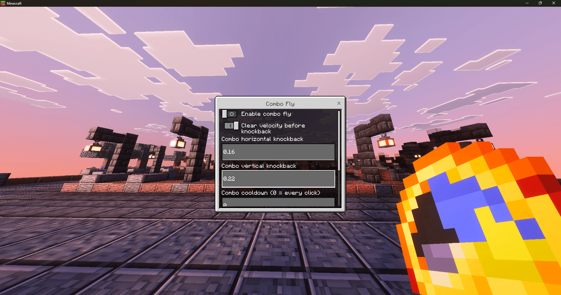 custom kb and combo fly with tick between hits customizable by zones — screenshot 6