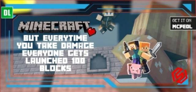 Minecraft! But If You Take Damage Everyone Gets Launched — screenshot 2