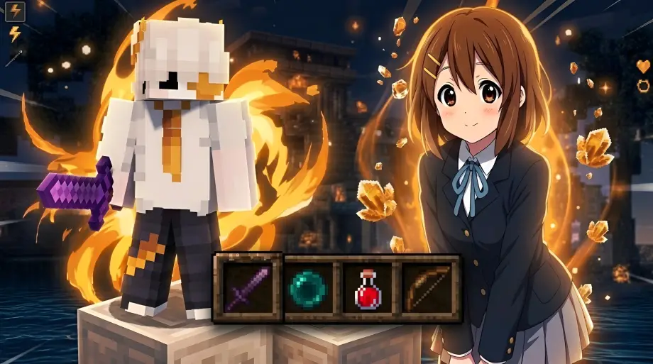 Yui Hirasawa 16x PvP Texture Pack for MCPE 26.50