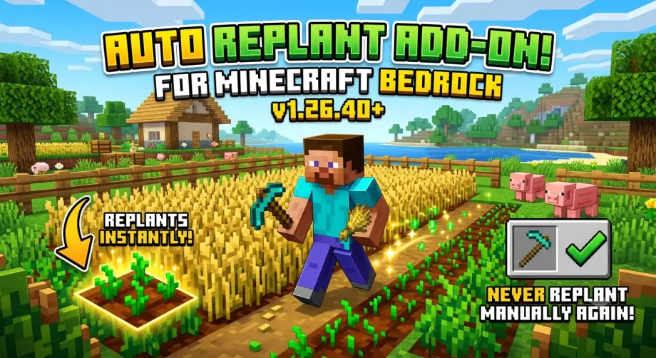Lynx Simple AutoReplant Addon for Minecraft Bedrock 26.50