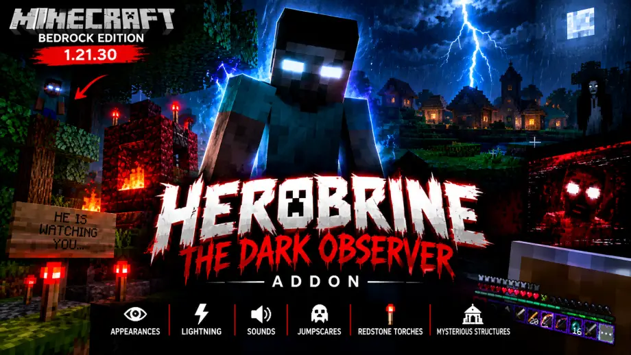 Herobrine — The Dark Observer Add-on for Minecraft