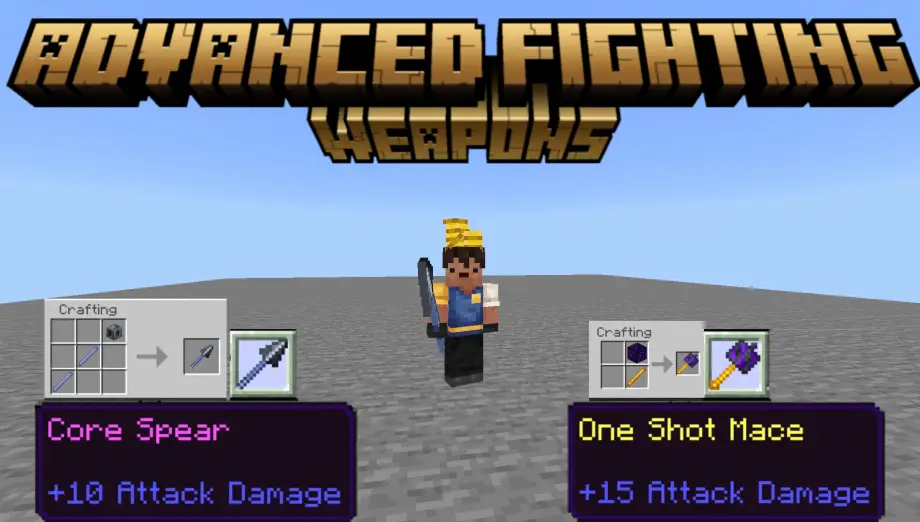 Advanced Fighting Weapons Addon for Minecraft Bedrock