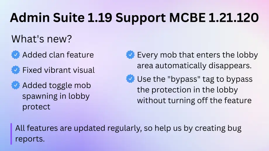 Admin Suite Addon for Minecraft Bedrock 1.21.100