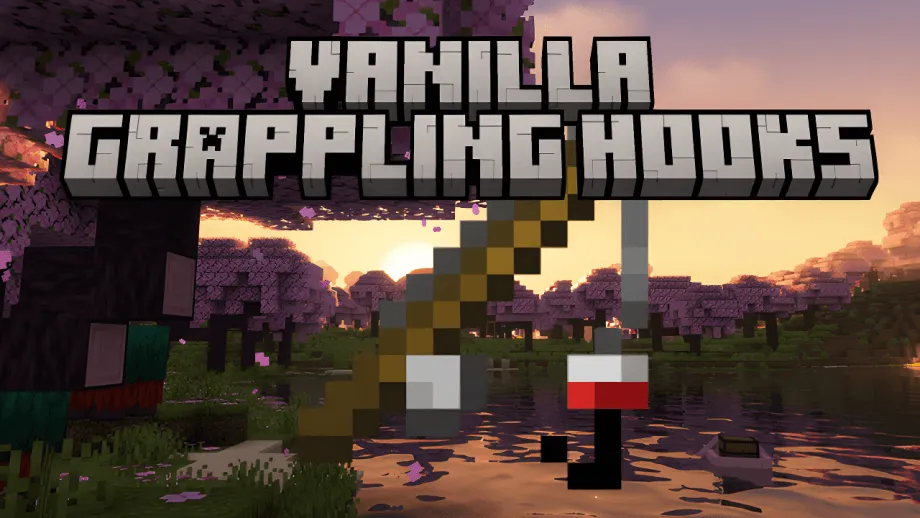 Vanilla Grappling Hooks Addon for Minecraft Bedrock 1.21.0