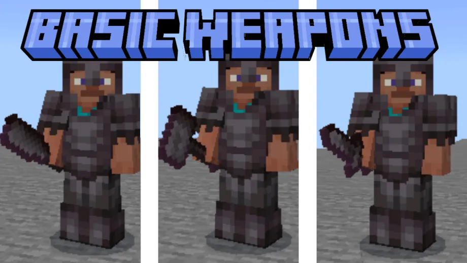 Basic Weapons Addon for Minecraft Bedrock