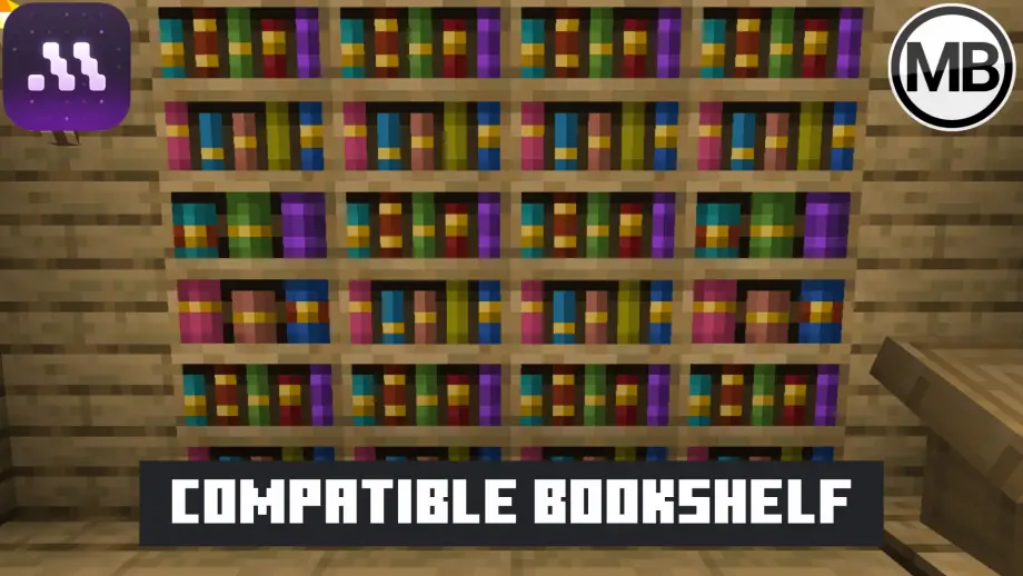 Compatible Bookshelf Texture Pack for MCPE 1.21.100