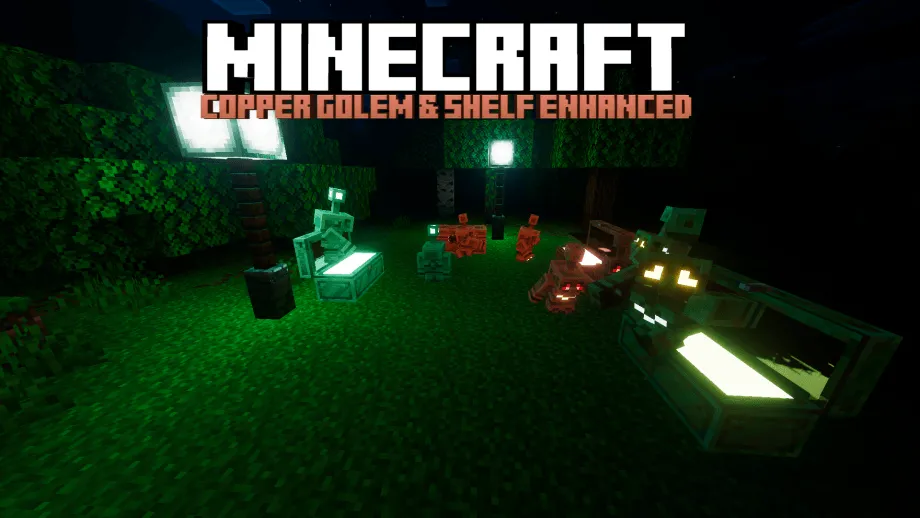 Copper Golem and Shelf Enhanced Texture Pack for MCPE