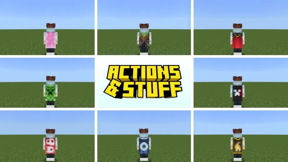 Actions & Stuff Custom Capes Texture Pack for MCPE 1.21.0