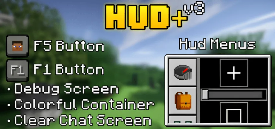 HUD+ V3 Texture Pack for Minecraft Bedrock 1.21.60
