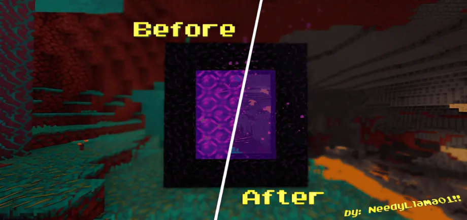 Clear Nether Portals Texture Pack for MCPE 1.21.0