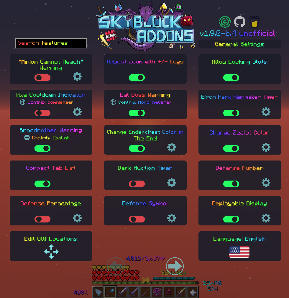 SkyblockAddons for Hypixel Skyblock — screenshot 1