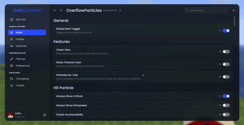 OverflowParticles (Particles Mod) — screenshot 2