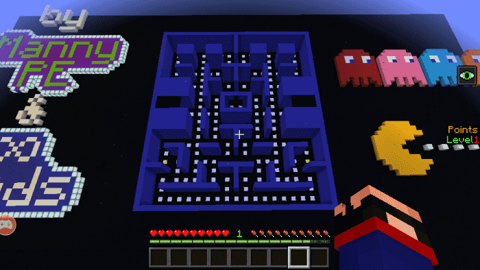 Pac-Man Walkthrough Map in Minecraft 1.11 (Multiplayer) — screenshot 1