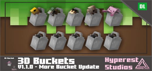 Resource Pack: 3D Buckets 1.20+ — screenshot 1