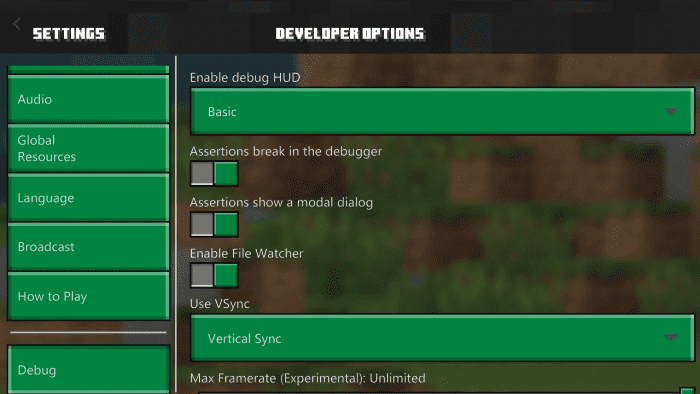 New Interface in Minecraft Bedrock Edition