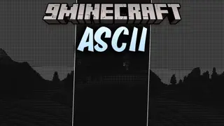 ASCII Shaders (26.3, 1.20.1) – Game Rendered with Glowing Text Characters