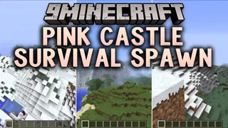 Pink Castle Survival Spawn Map (26.3, 1.20.1) – Rule Your Pastel Kingdom