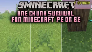 One Chunk Survival for Minecraft PE or BE Map (1.21) – Conquer All Realms