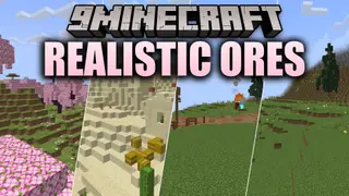 Realistic Ores Resource Pack (26.2, 1.20.1) – Pop-Out 3D Gems for Classic