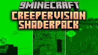 CreeperVision Shaderpack Shaders (26.3, 1.20.1) – Pixelated Green Creeper View