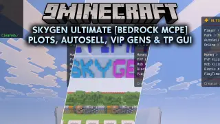 SkyGen Ultimate Bedrock MCPE Plots AutoSell VIP Gens & TP GUI Map (26.x)