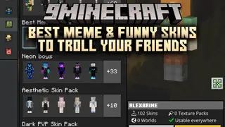 Best Meme & Funny Skins to Troll Your Friends Skin Pack (26.x, 1.21)