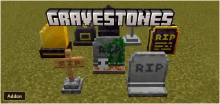 GraveStones (26+, 1.21) – MCPE/Bedrock Addon