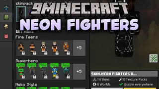 Neon Fighters Skin Pack (26.x, 1.21) – Dark Cyber Combat Outfits