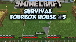 Survival Fourbox House #5 Map (26.x, 1.21) – Spawn Safely in a Fully Stocked
