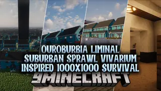 Ouroburbia Liminal Suburban Sprawl Vivarium Inspired 1000×1000 Survival Map (1.21.8, 1.20.1)