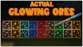 Actual Glowing Ores (26+) – MCPE/Bedrock Texture Pack