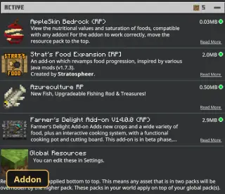 AppleSkin (26+, 1.21) – MCPE/Bedrock Addon